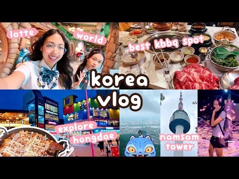 korea vlog | seongsu shopping, goto mall, lotte world, han river, namsam tower, explore hongdae