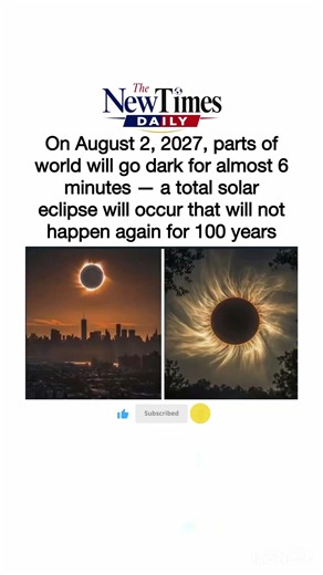 Total Solar Eclipse To Darken Parts Of World For 6 Minutes – Next One In 100 Years 🌑 #solareclipse