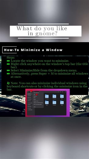 🐧 Gnome How To Minimize a Window 🐧 #Shorts #KGROSShorts #howToGnome