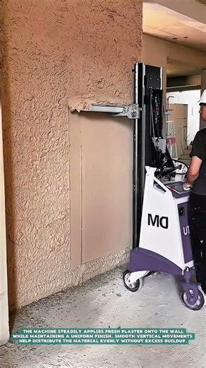 Applying Wall Plaster Using an Automated Finishing Machine - Satisfying jobs and machinery