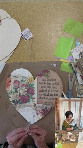 Come turn a dollar tree heart into a beautiful craft using our vintage craft pack! | The Shabby Tree