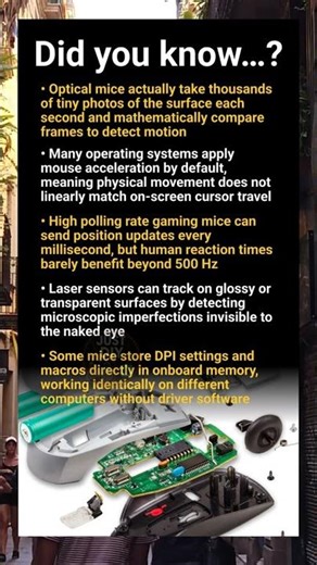 Computer mouse internals: optical tricks, acceleration, polling rate and sensor limits