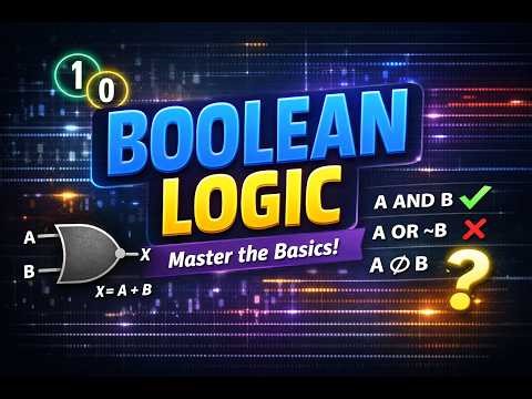 Introduction to Boolean Logic | AND, OR, NOT, NAND, NOR, XOR, XNOR