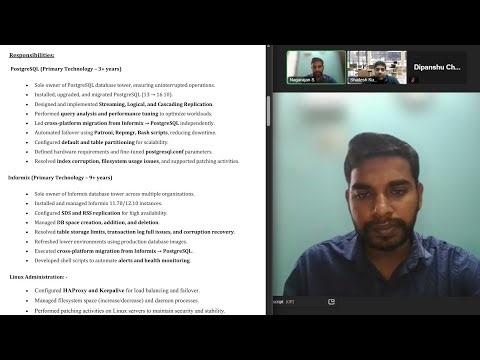 Postgresql dba 4 years experience #live #interview #rdbms #database #technology