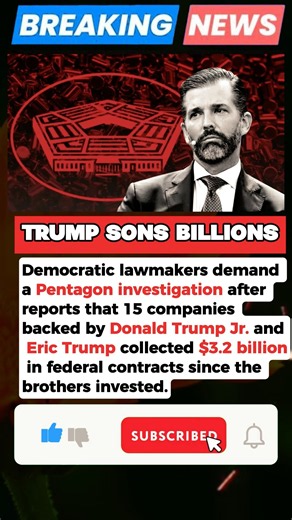 Trump Sons Cash In While Dad Runs Pentagon #breakingnews