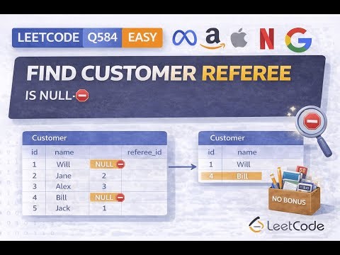 LeetCode SQL 584 : Find Customer Referee