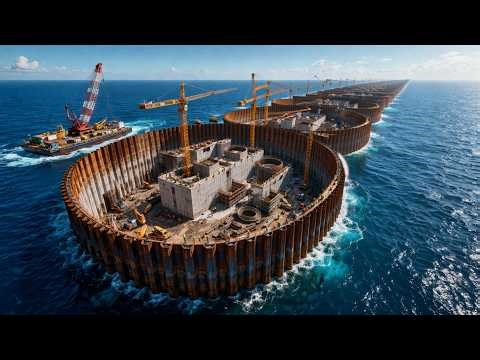 How They Build Enormous Ocean Foundations for Giant Structures. Mega Construction and Infrastructure