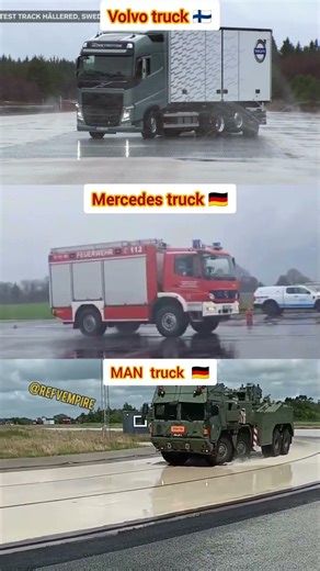 Ultimate Stability Challenge: Volvo vs Mercedes vs MAN | Slippery Road Battle! #shorts