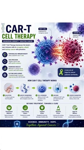 CAR-T Cell Therapy is redefining how we fight cancer 🧬 medicine.#Biotechnology #CARTCellTherapy