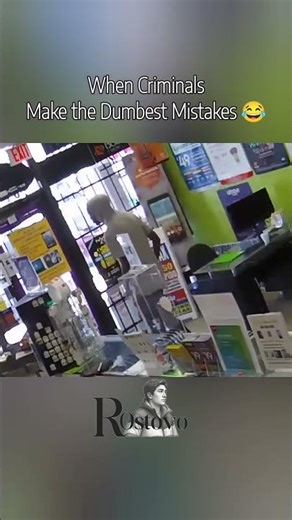 Criminal Makes the Dumbest Mistake 😂 Robber Gets Stuck in Store #shorts #fail #viral #funny