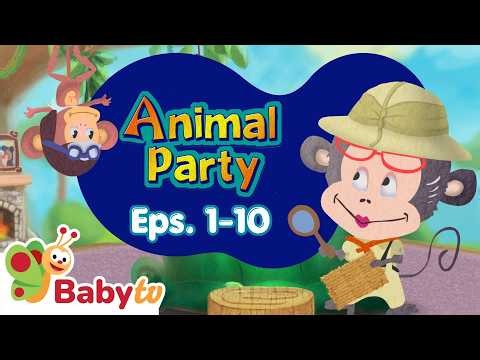 The Animal Party Episodes 1-10🐒🎉| Animal Guessing Games | Baby TV for Kids