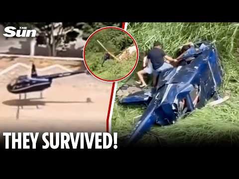 Watch as Man 'Illegally' Takes Off in Helicopter Before it Smashes into the Jungle Moments Later