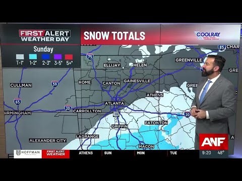 First Alert Forecast: Light snow Sunday morning possible south of Atlanta