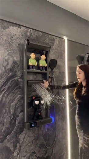 🤖 Upgrade your shower experience! ✨ This smart shower system features a built-in digital display, c