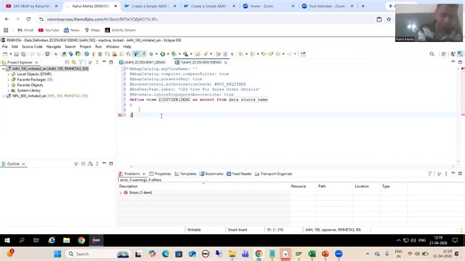 81 - ABAP on HANA - CDS View - DDIC-Based CDS View Creation Using Single Databas