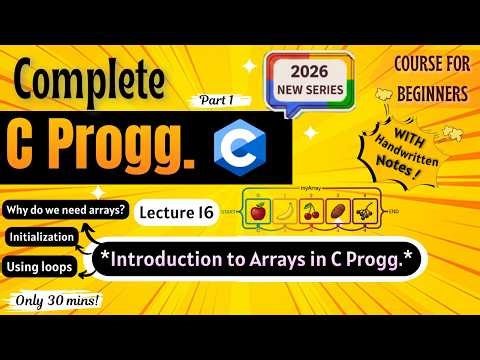 *Introduction to Arrays in C Programming* | Lecture 16 | C Programming Full course for Beginners