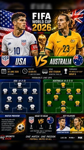 🇺🇸 USA vs Australia LIVE | FIFA World Cup 2026 | USMNT Must Win Match | Group D #fifa2026 #worldcup