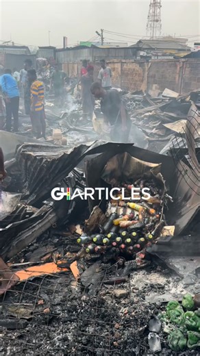 Gh Articles Studios 🇬🇭 on Instagram: "Victims count their losses after a fierce fire gutted multiple shops and parts of the Kwame Nkrumah Circle bus station. ___ #gharticles"