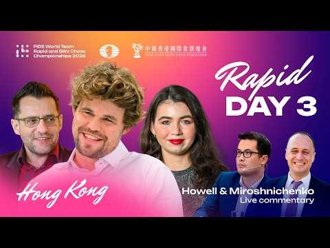♟ CHESS | Day 3 | FIDE World Team Rapid Championship 2026 | Carlsen, Aronian, Goryachkina & more