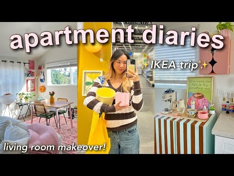 APARTMENT DIARIES: shopping at IKEA, diy’s + new furniture & colorful living room makeover!