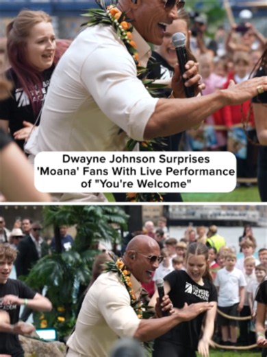 Dwayne Johnson brings Maui to life with a surprise “You’re Welcome” performance at The 'Moana' Experience in London. ❤️ #Maui #dwyanejohnson #Moana