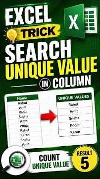 Excel Trick For Find Unique Value From Column & Count Unique Value