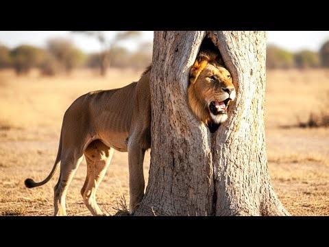 Primitive Man Helps a Lion Trapped in a Tree | Life Millions of Years Ago