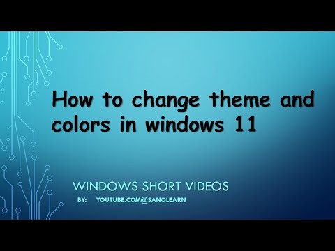 How to change theme and colors in windows 11