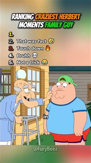 Ranking Craziest Herbert Moments in Family Guy 💀