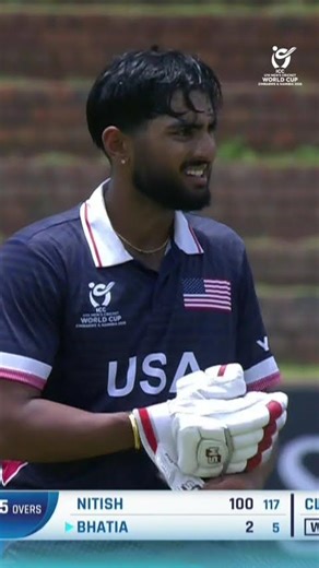 A special moment to savour for USA's Nitish Sudini 💯 #U19WorldCup #CricketShorts