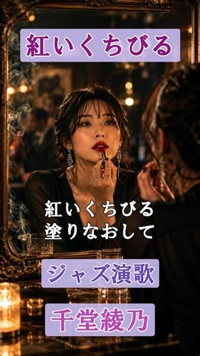 紅いくちびる（オリジナル曲）【千堂綾乃 ジャズ演歌】 #SUNO AI #AI作詞 #AI作曲 #AI画像 #shorts