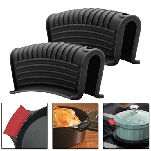 ZYJC Non Stick Cookware Heat Resistant Silicone Pot Clips Pan Handle Cover Protective Cover Pot Handle Holder Kitchen Accessories | Lazada Philippines