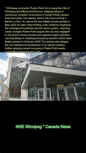Winnipeg contractor Prairie Point Inc. is suing the City of Winnipeg and Affinity Architecture, alle
