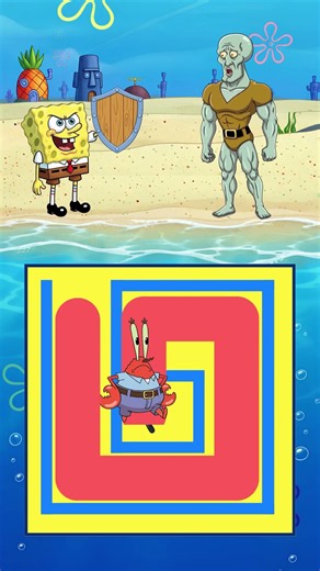 Spongebob Maze Challenge: Help Spongebob win Handsome Squidward #spongebob #animation #gaming