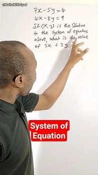 How well can you solve problem involving system of equation #equation #system #gpadlearnmaths #stem