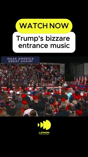 The president strutted to a song with lyrics that say “God made Trump.”
