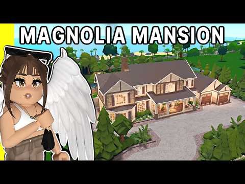 Touring the MAGNOLIA MANSION Prebuilt in Bloxburg Roblox!