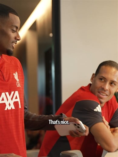 The skipper congratulating Alex on winning the Guldbollen 🤩🇸🇪 #Liverpool #Isak #VanDijk