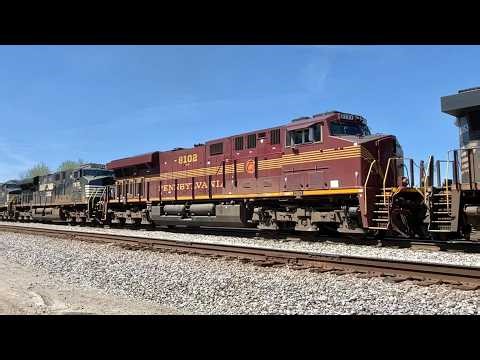 Train With 5 Locomotives, Heritage Unit, Train With DPU Crossing Bridge & Train Working Up Hill