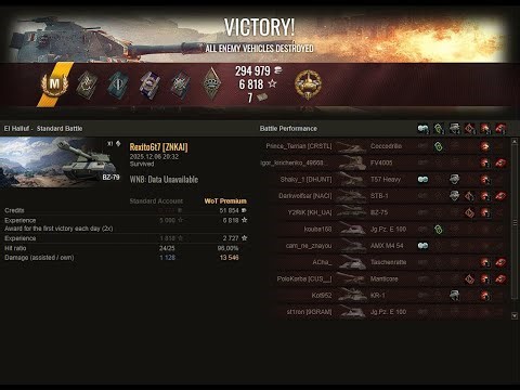 WOT - BZ-79 - 5 KILLS 13.5K DAMAGE ACE TANKER - World Of Tanks