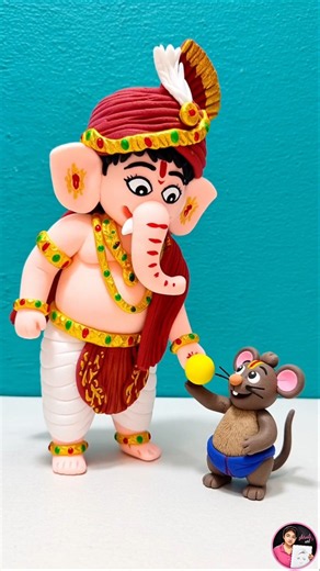 Make Cute Ganesh Ji and Laddu with Clay 🐘✨ Ganesh Chaturthi Special Art