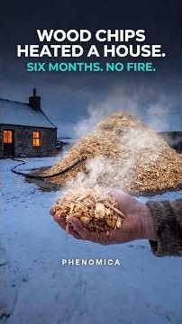 a heap of wet wood chips heated a house for six months