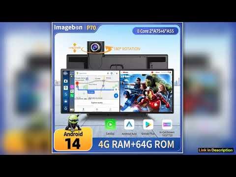Imagebon P70 114 Android 14 8Core DVR Tripleview Camera CarplayAppApp Split Screen Recorder Youtube