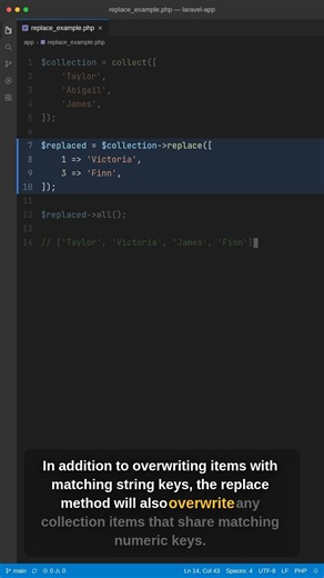 Replacing Collection Items by Numeric Key in Laravel
