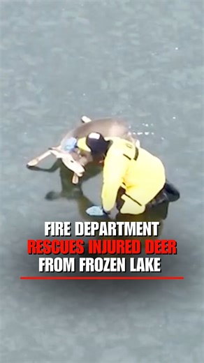 OH DEER! Firefighters in Colorado sprang into action after an injured deer became stranded after falling through thin ice. Crews carefully secured the frightened animal in a harness and guided it safely back to shore, where the deer ran back into the wild. | Fox News