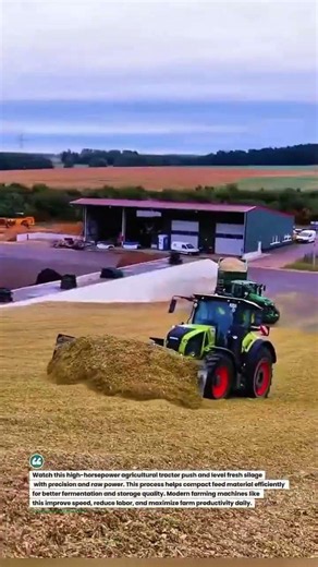 Massive Silage Pushing Power! 🚜🌾 #TractorLife #Farming #AgriTech