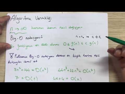 1.1) Algoritma Analizi Giriş (Big-O,Zaman Karmaşıklığı,Worst Case..) Veri Yapıları ve Algoritmalar