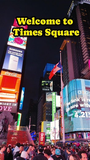 🇺🇸 Welcome to Times Square ✨ The City That Never Sleeps 🌃 | New York Vibes #newyork