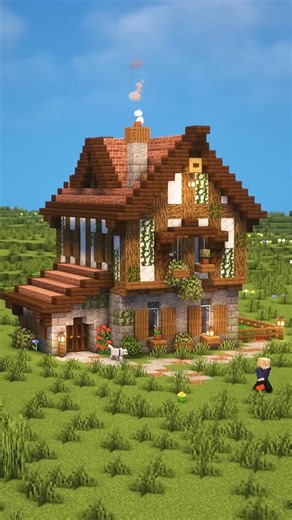 Minecraft medieval German house with warm rustic details