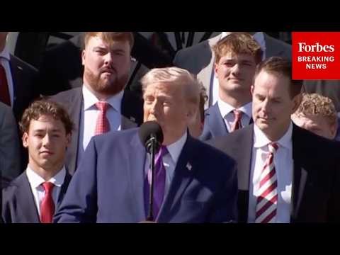 JUST IN: President Trump Welcomes National Football Champions From Indiana University To White House